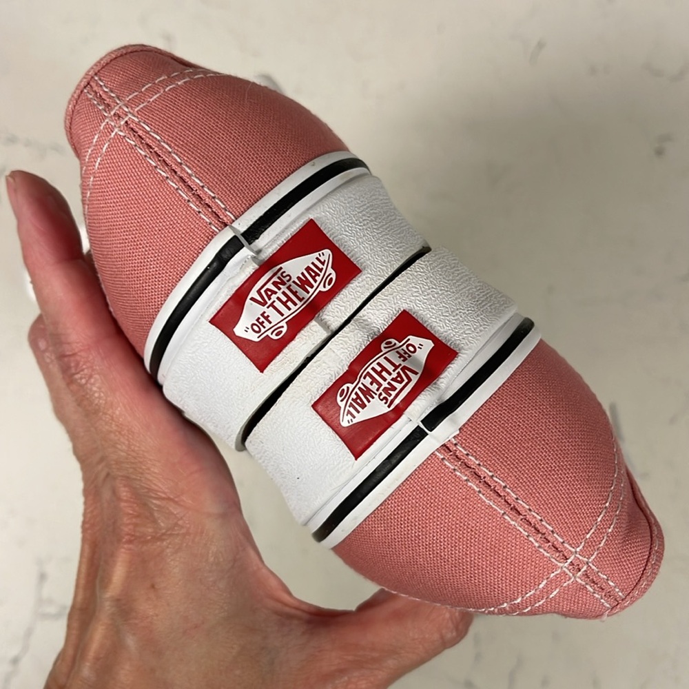 Vans Authentic Rosette & White Skate Shoes Size 8 Dusty Rose Pink Color - Picture 6 of 17